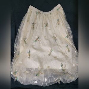 Elegant Cream Dragonfly Skirt